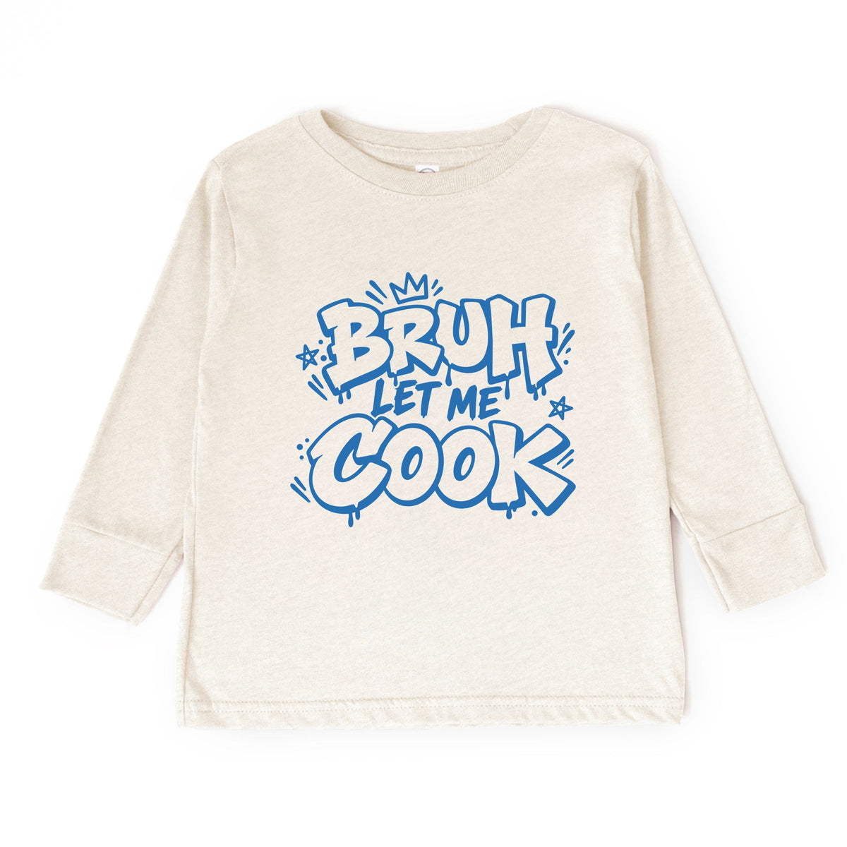 Bruh Let Me Cook Blue - Toddler Long Sleeve Graphic Tee