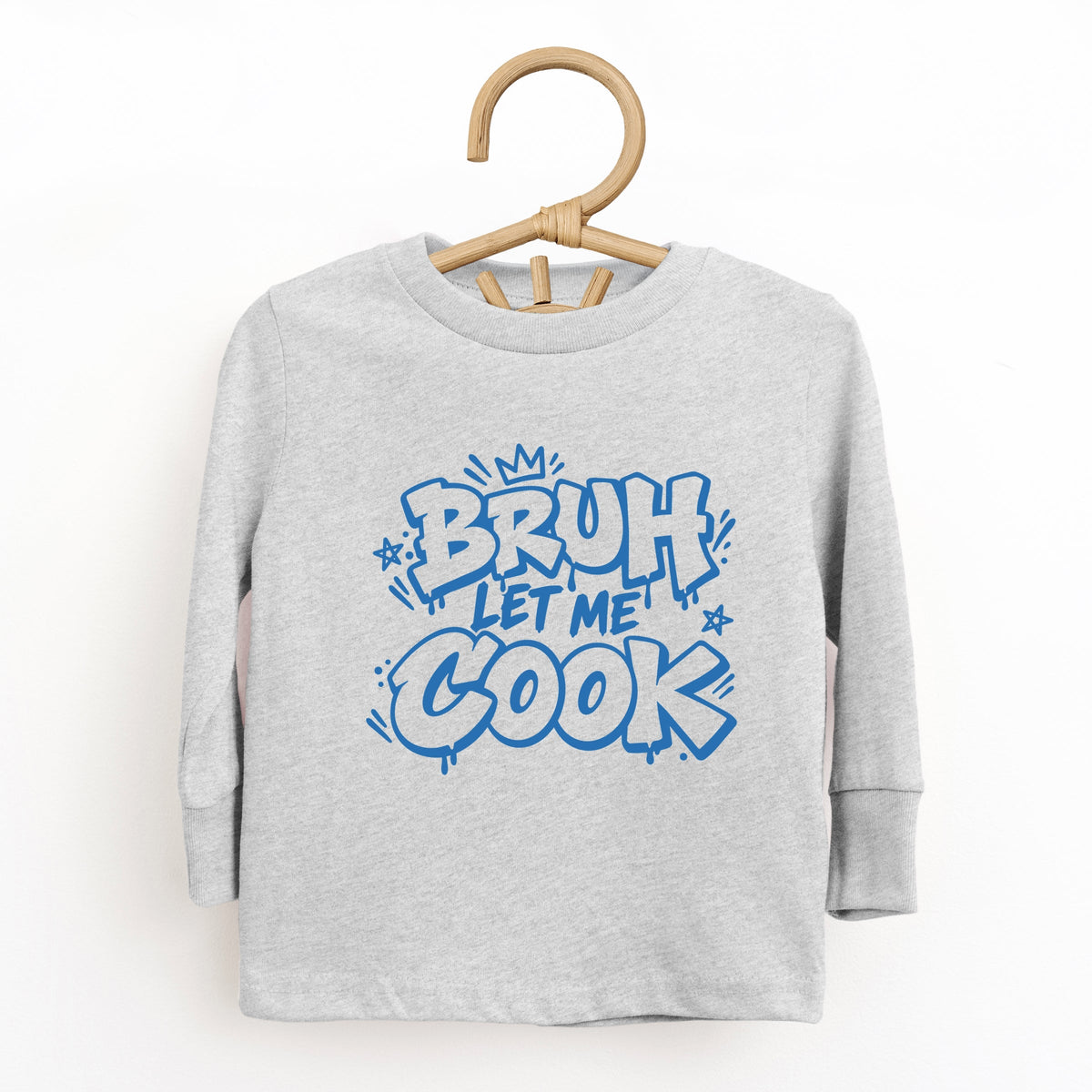 Bruh Let Me Cook Blue - Toddler Long Sleeve Graphic Tee