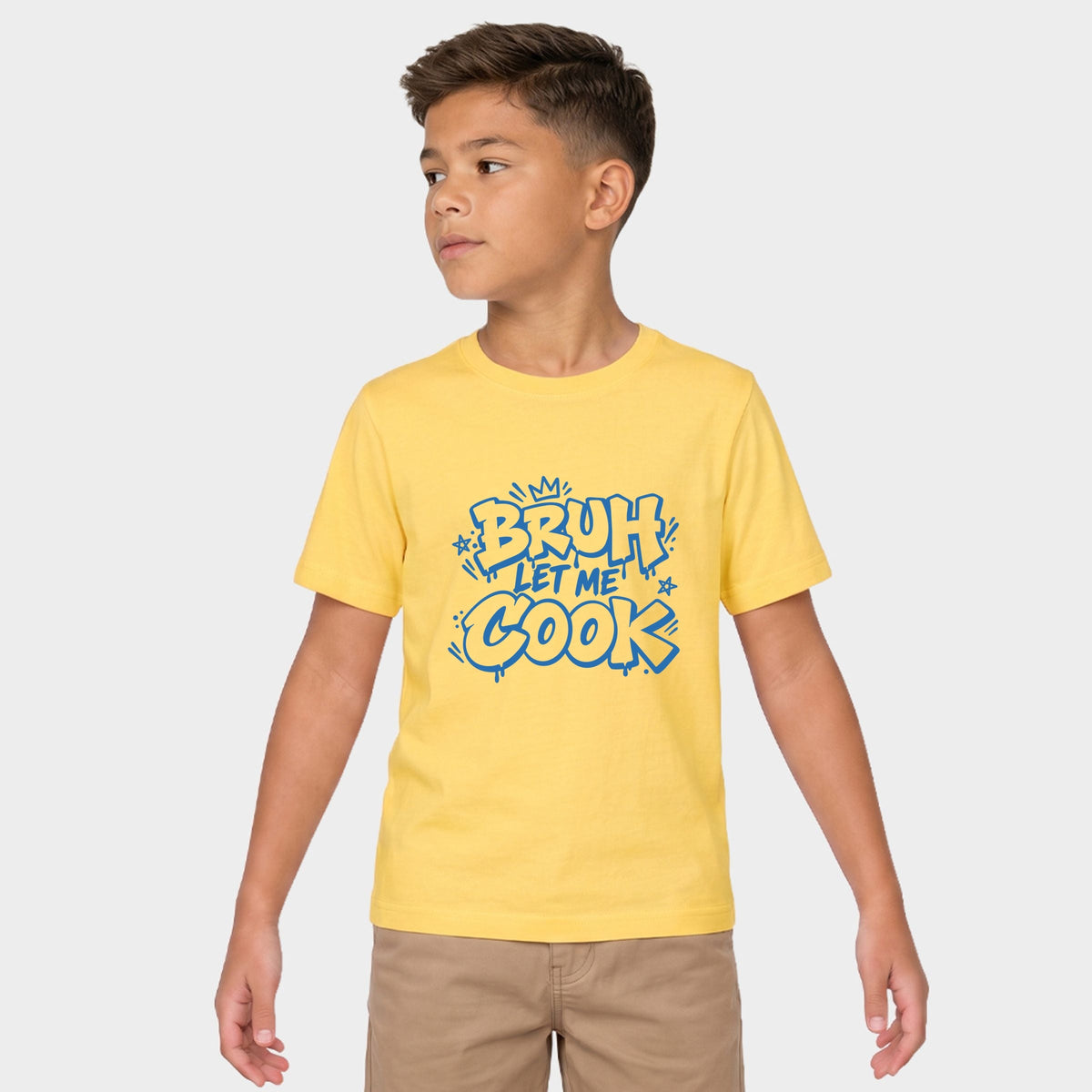Bruh Let Me Cook Blue - Youth Short Sleeve Graphic T-Shirt