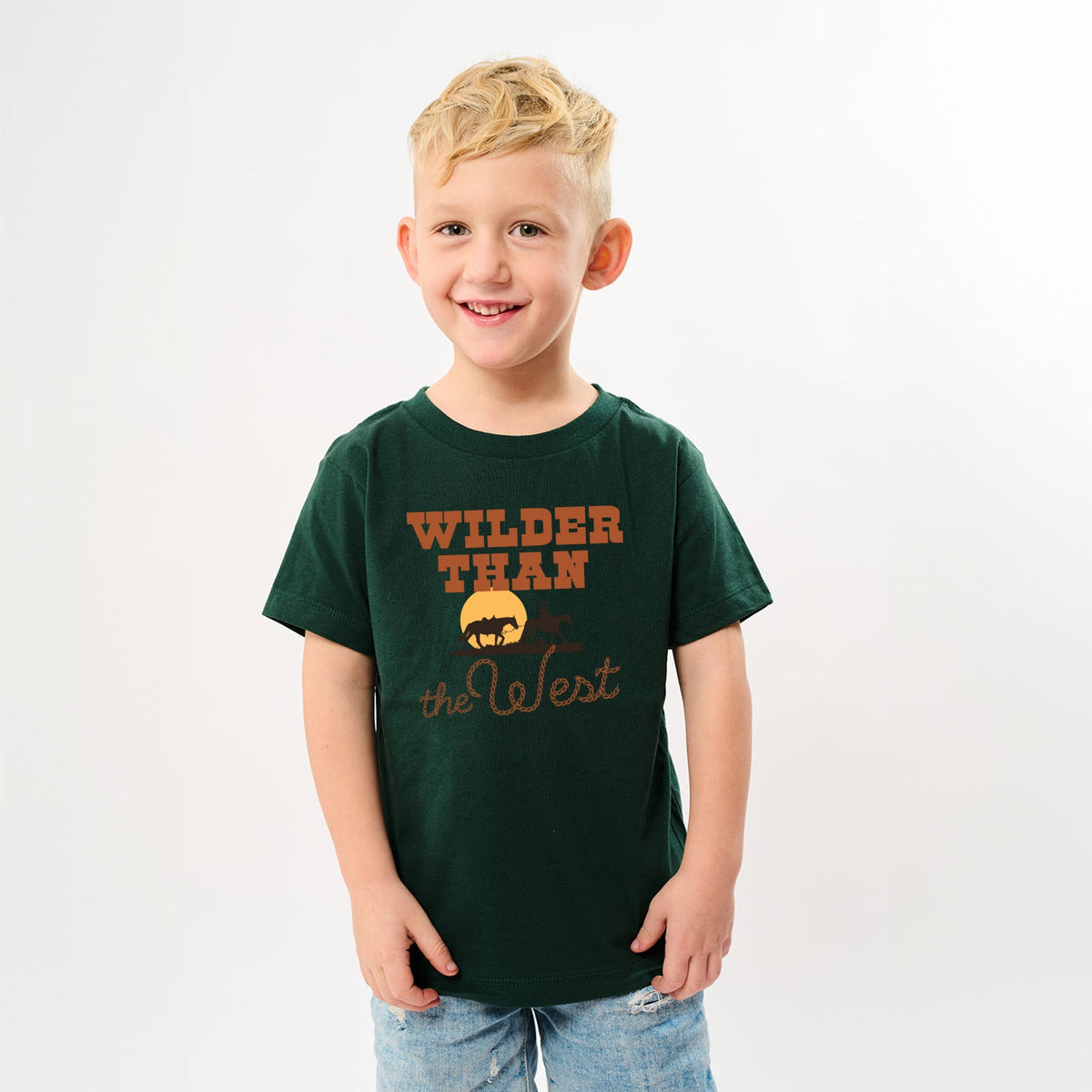 Wilder Than The West Bold - Youth Short Sleeve Graphic T-Shirt