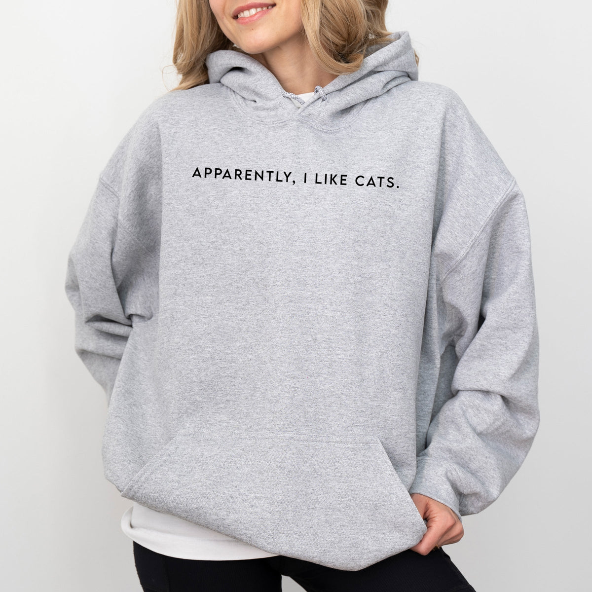 Apparently, I Like Cats - Women's Graphic Hoodie