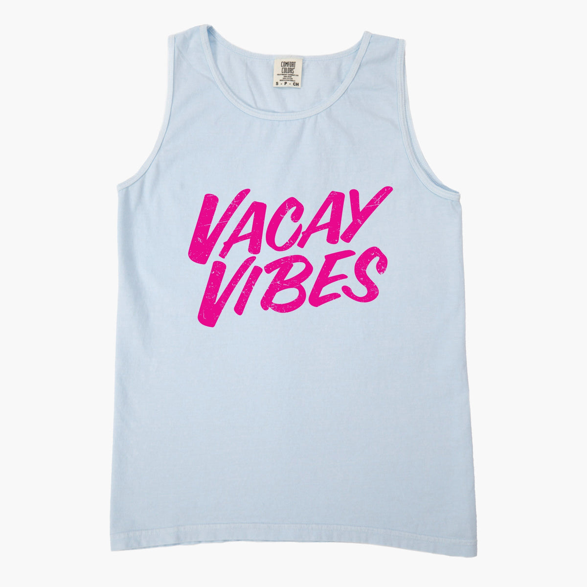 Vacay Vibes Distressed - Women's Garment Dyed Graphic Tank Top