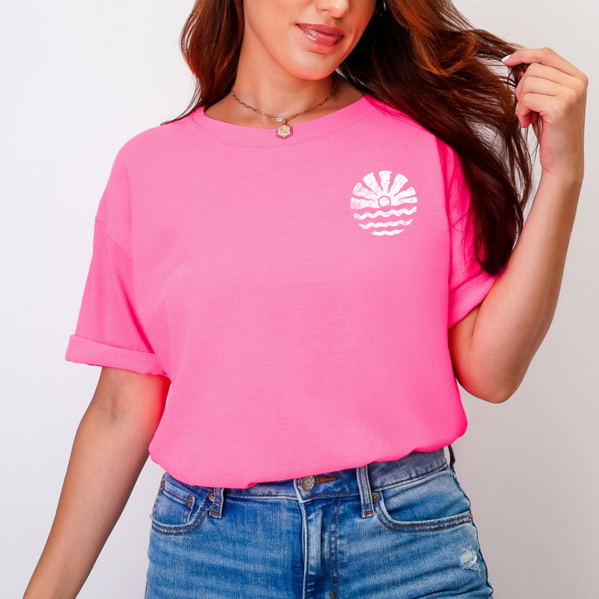 Here Comes Spring Break Distressed - Women's Garment Dyed Graphic T-Shirt