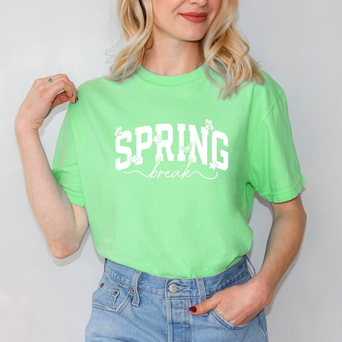 Spring Break Arched Butterflies - Women's Garment Dyed Graphic T-Shirt