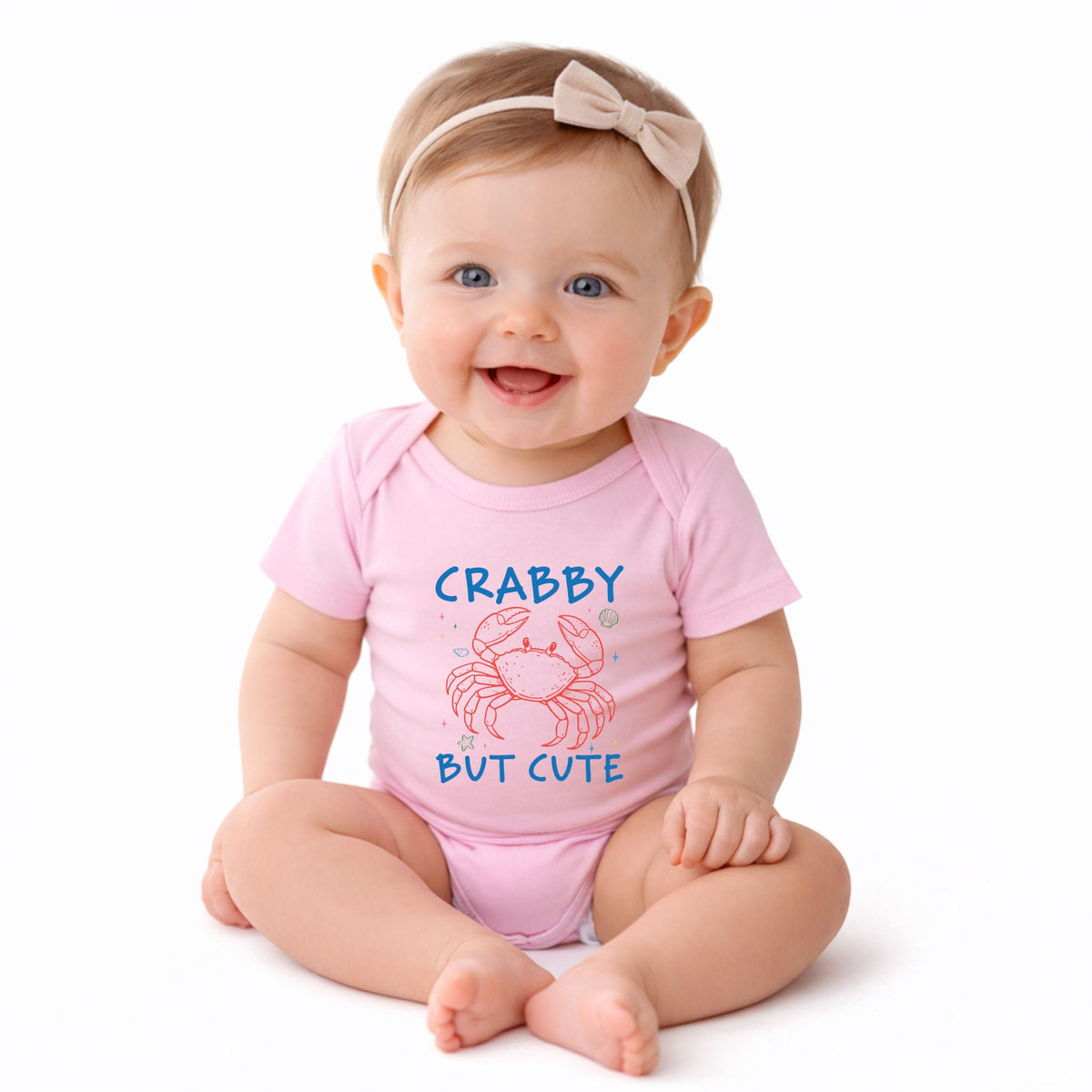 Crabby But Cute - Baby Short Sleeve Graphic Bodysuit