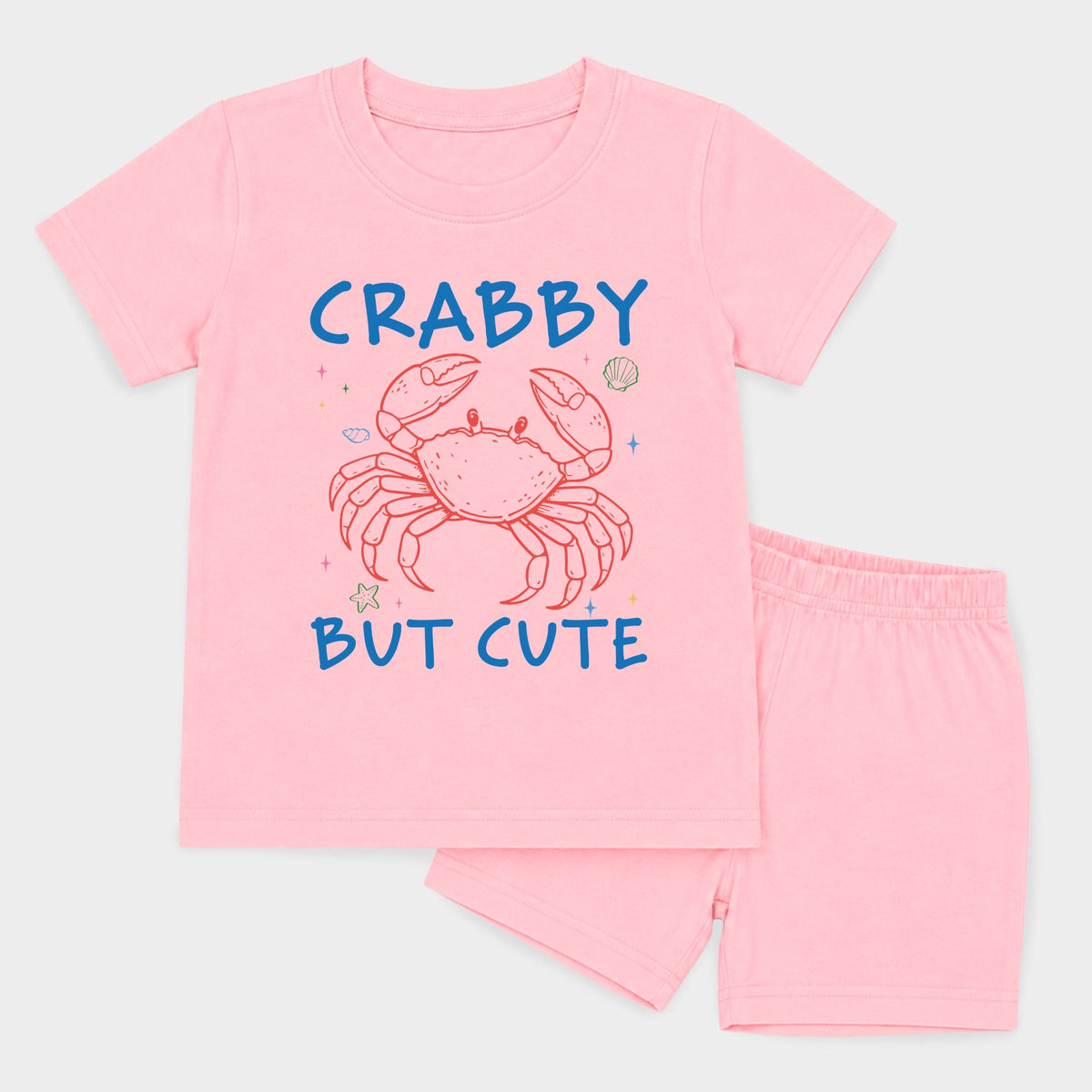 Crabby But Cute - Toddler Crew Shorts Set