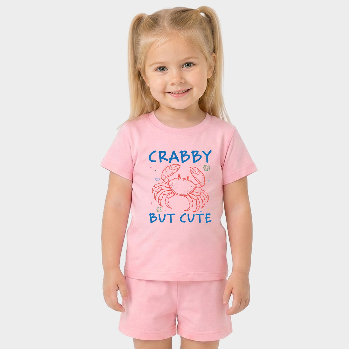 Crabby But Cute - Toddler Crew Shorts Set