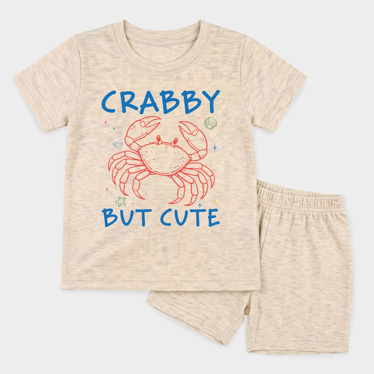 Crabby But Cute - Toddler Crew Shorts Set