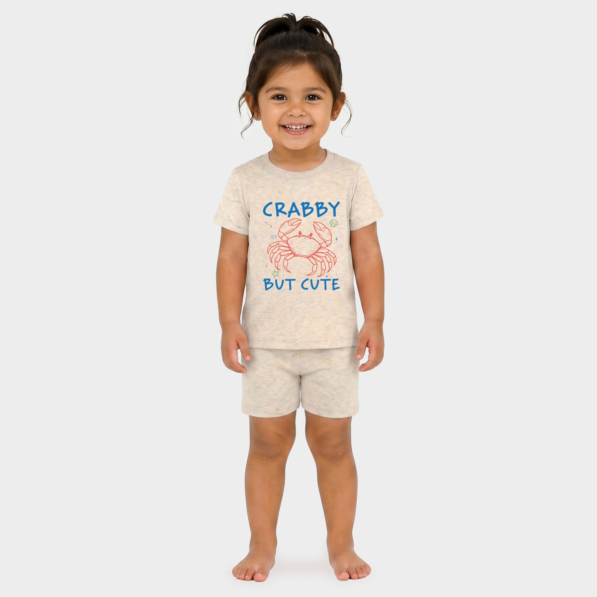 Crabby But Cute - Toddler Crew Shorts Set