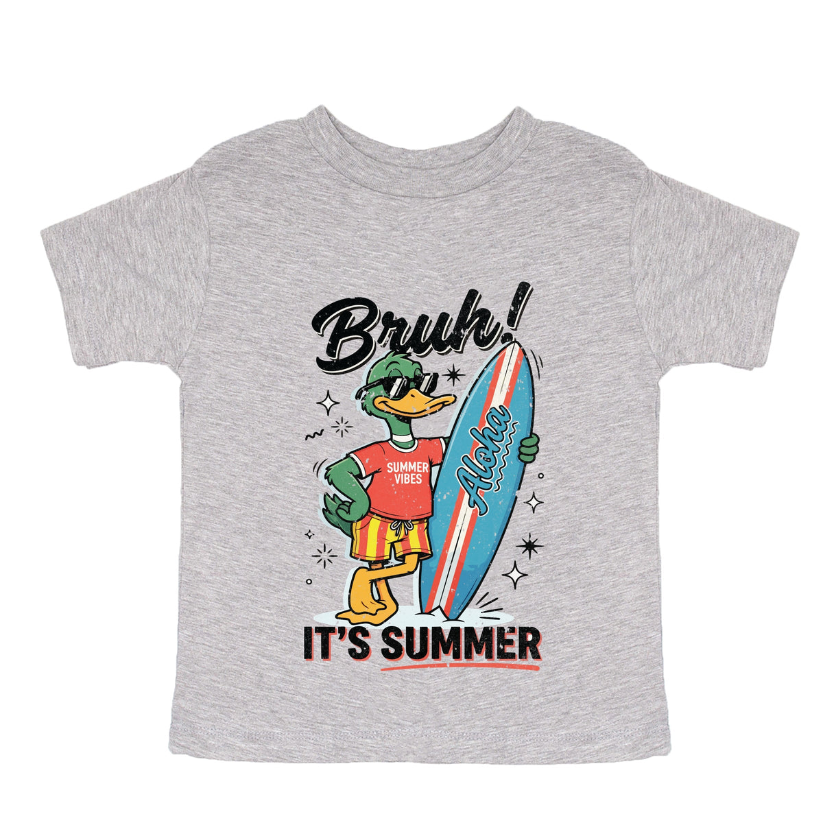 Bruh! It's Summer Duck - Toddler Short Sleeve Graphic T-Shirt