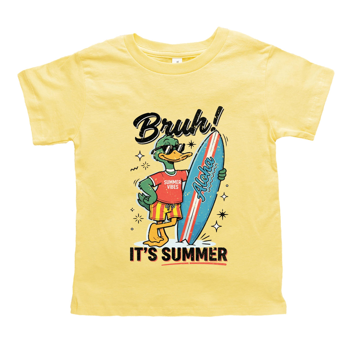 Bruh! It's Summer Duck - Toddler Short Sleeve Graphic T-Shirt