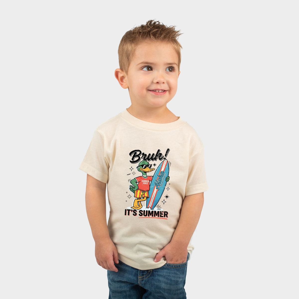 Bruh! It's Summer Duck - Toddler Short Sleeve Graphic T-Shirt