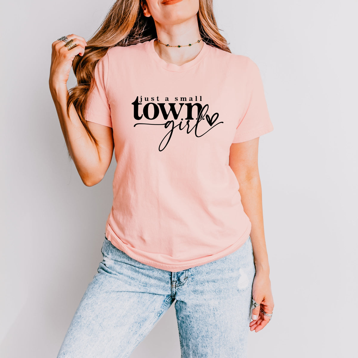 Small Town Girl Heart - Women's Short Sleeve Graphic T-Shirt