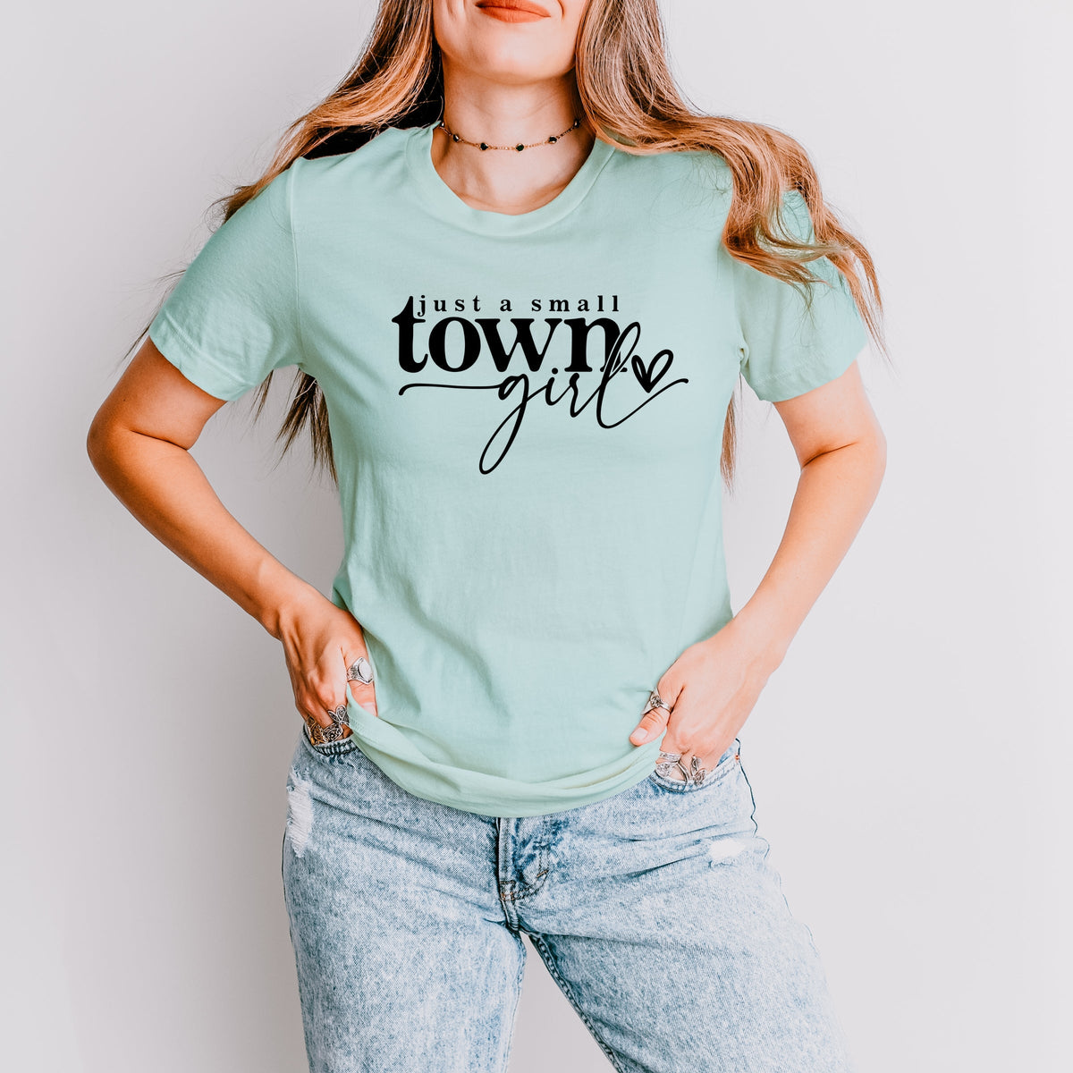 Small Town Girl Heart - Women's Short Sleeve Graphic T-Shirt