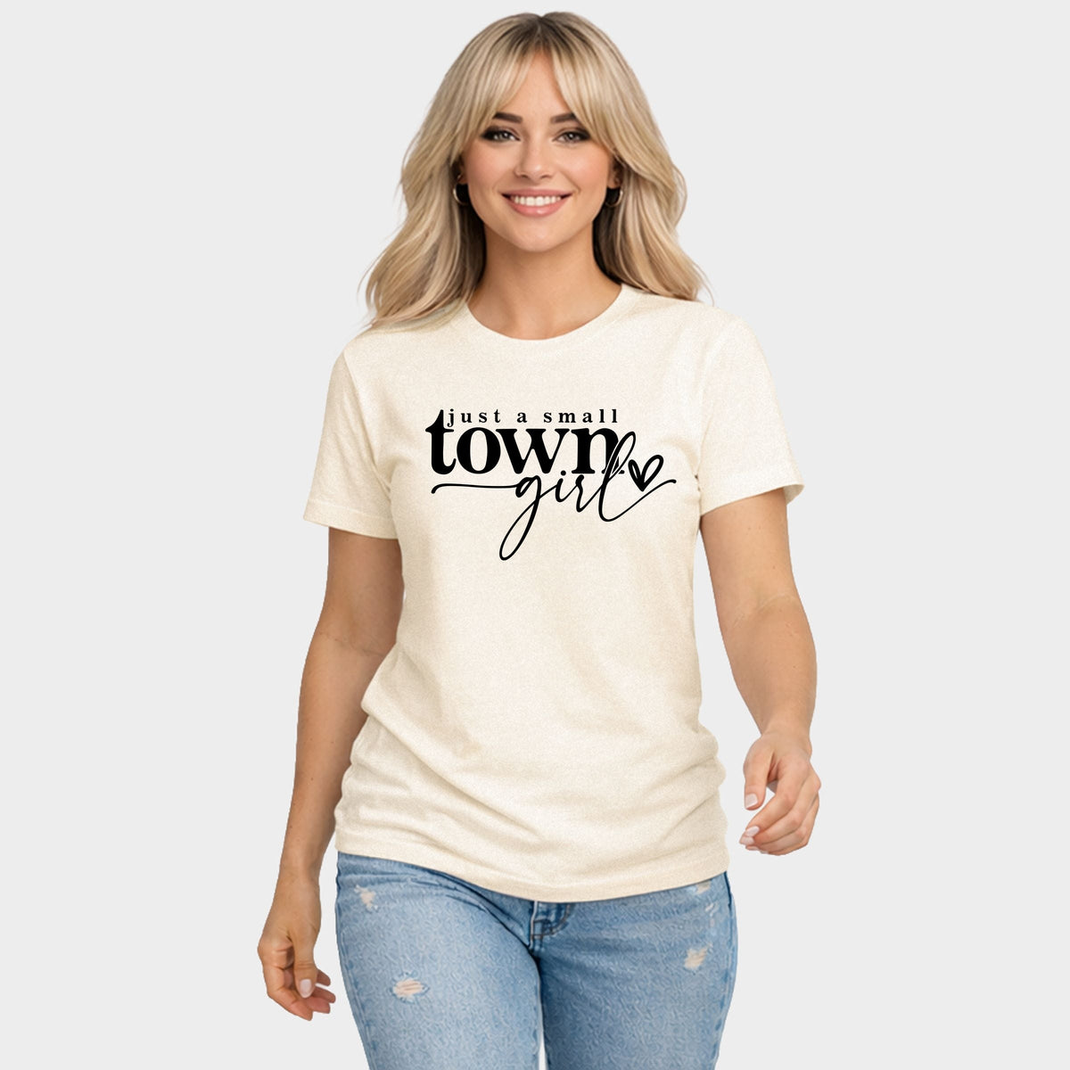 Small Town Girl Heart - Women's Short Sleeve Graphic T-Shirt