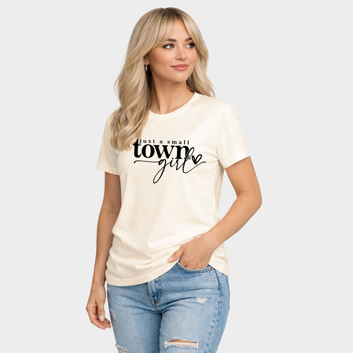 Small Town Girl Heart - Women's Short Sleeve Graphic T-Shirt
