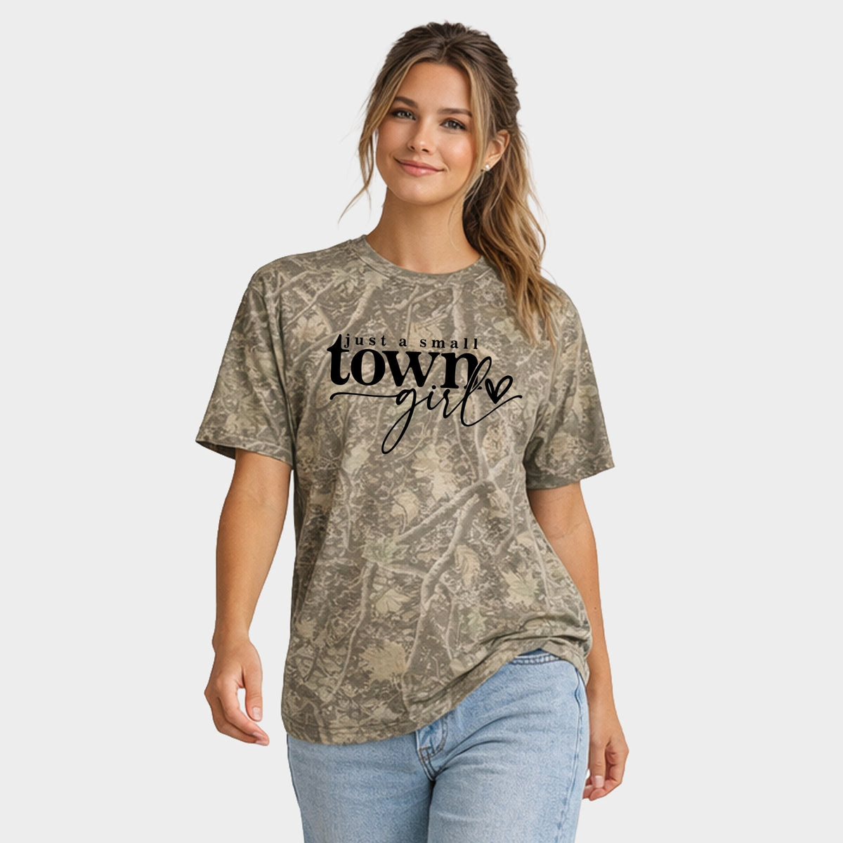 Small Town Girl Heart - Women's Camo Tee