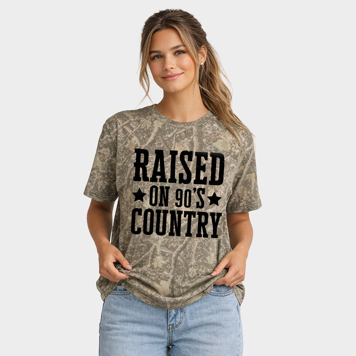 Raised On 90s Country - Women's Camo Tee