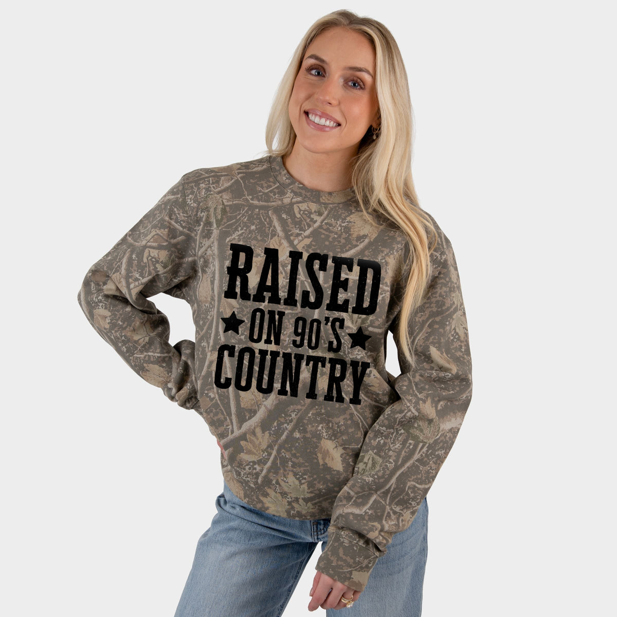 Raised On 90s Country - Women's Camo Sweatshirt