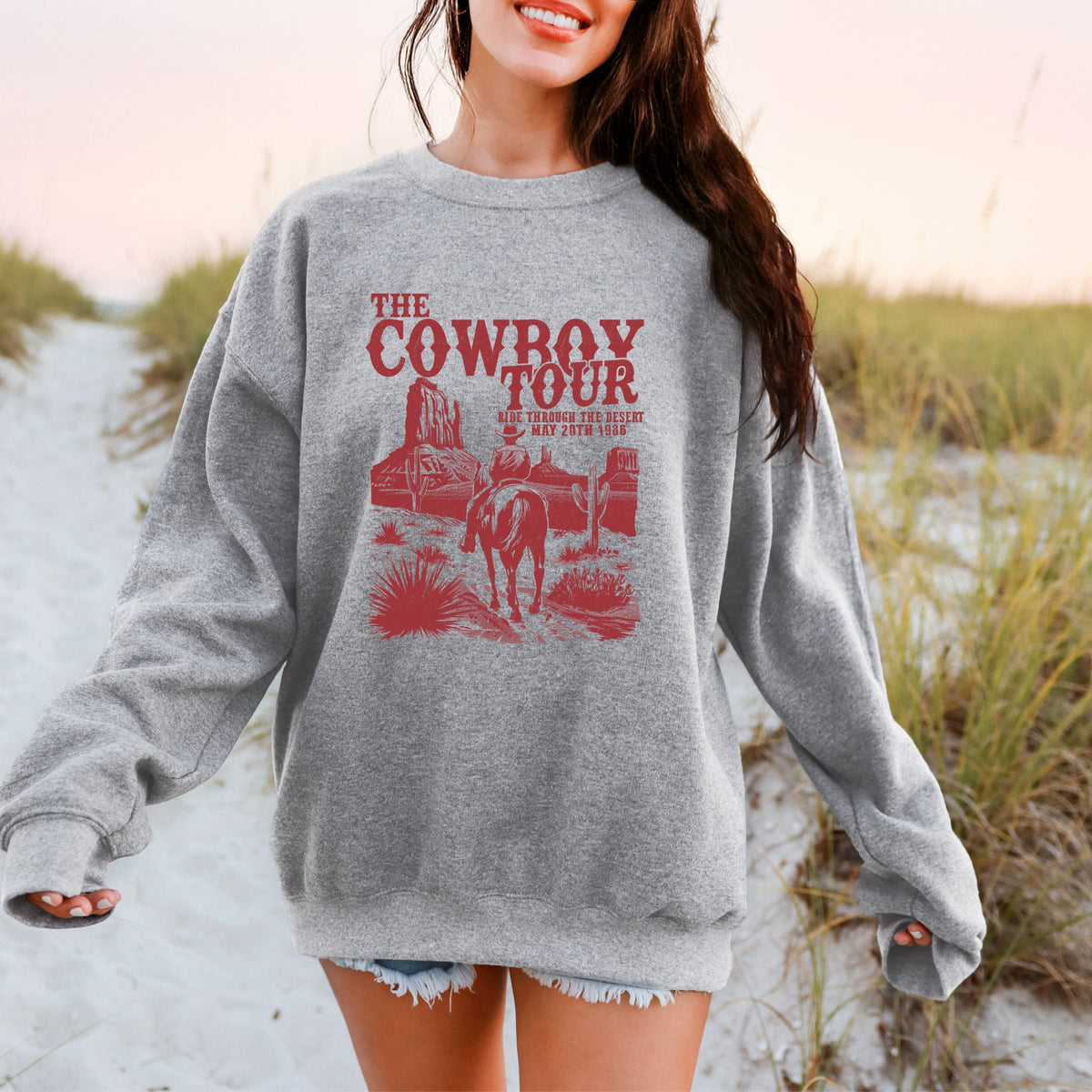 The Cowboy Tour Distressed -  Women's Graphic Sweatshirt