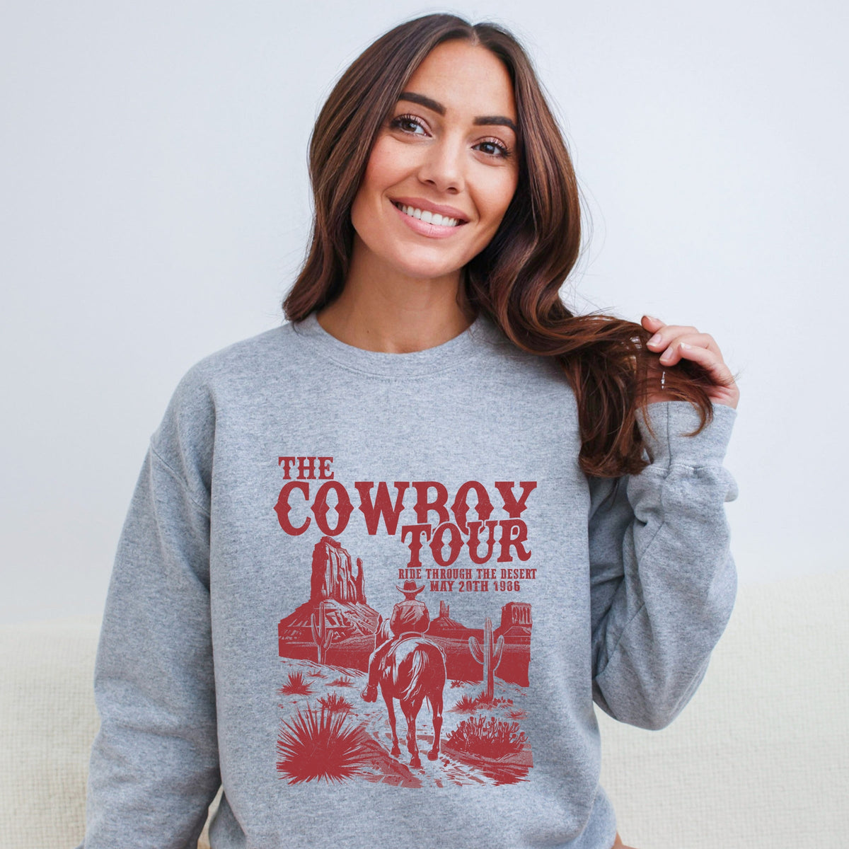 The Cowboy Tour Distressed -  Women's Graphic Sweatshirt