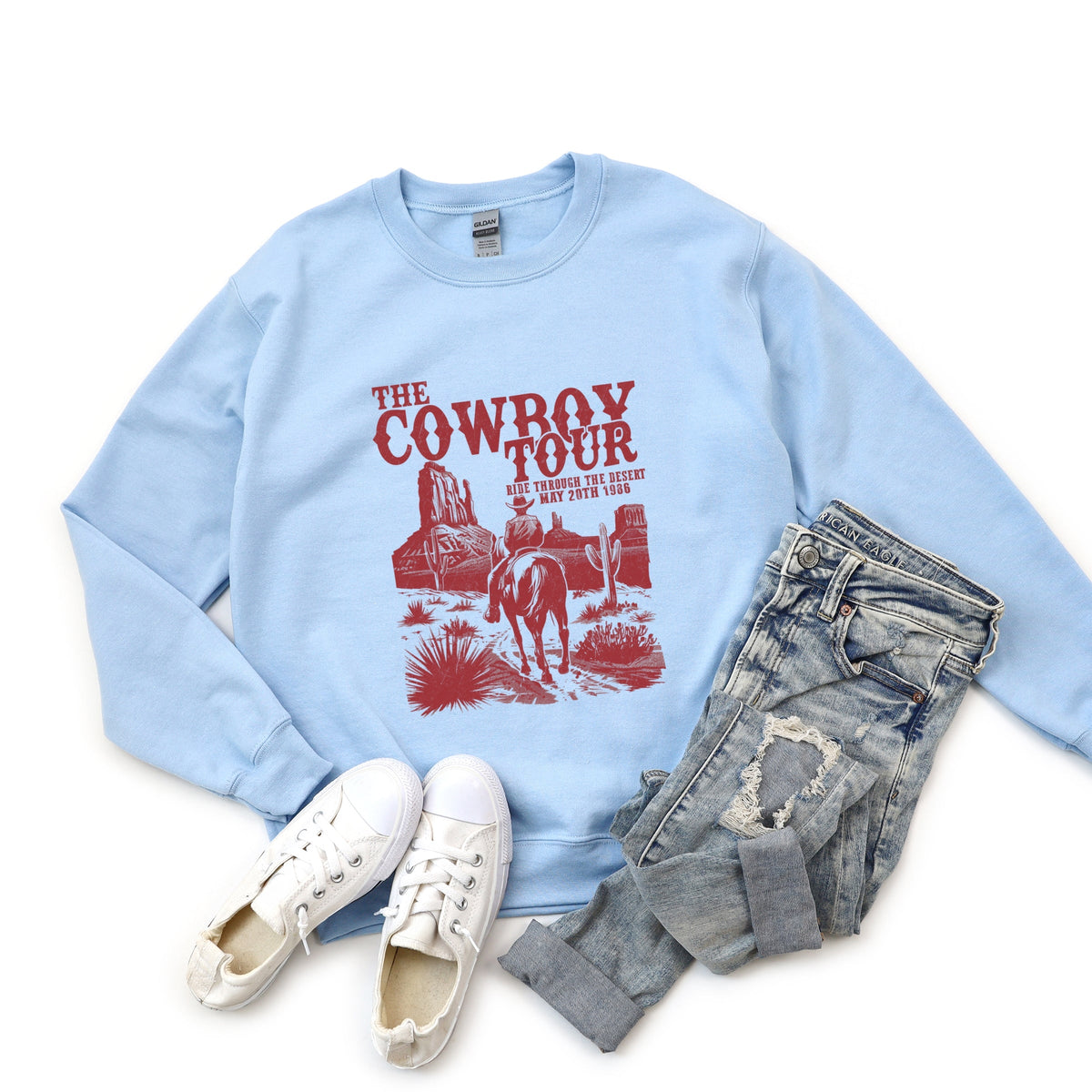 The Cowboy Tour Distressed -  Women's Graphic Sweatshirt