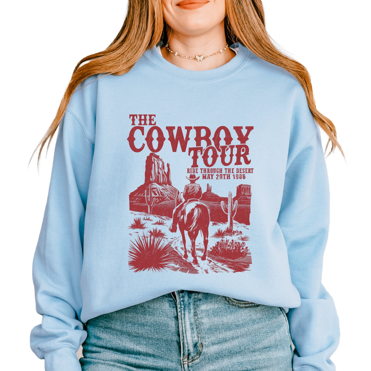 The Cowboy Tour Distressed -  Women's Graphic Sweatshirt