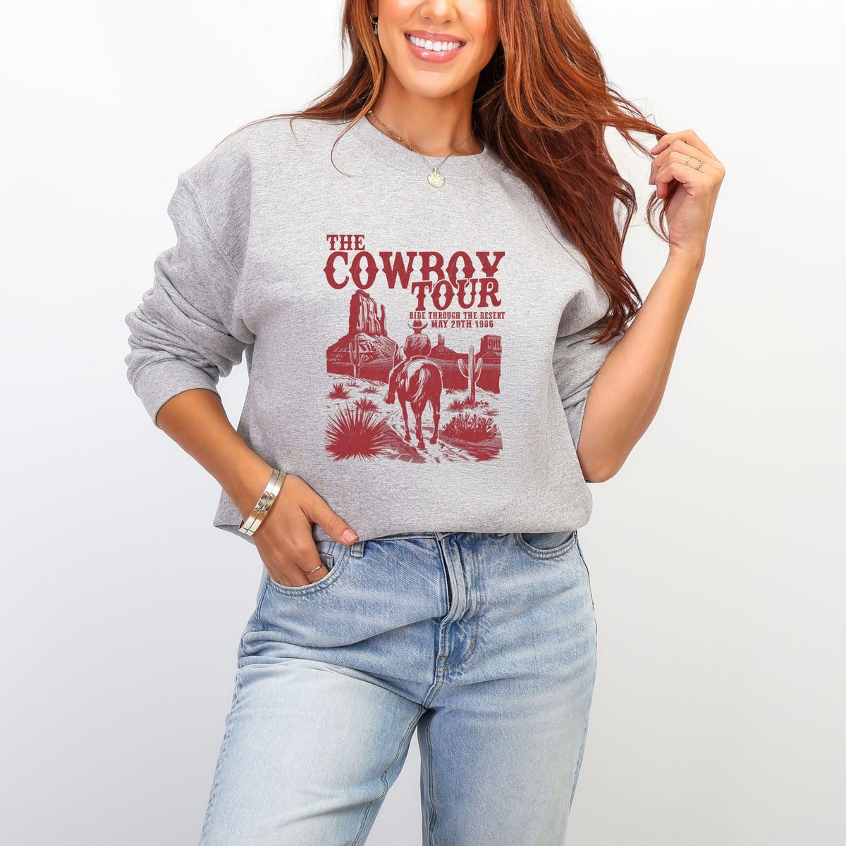 The Cowboy Tour Distressed -  Women's Graphic Sweatshirt