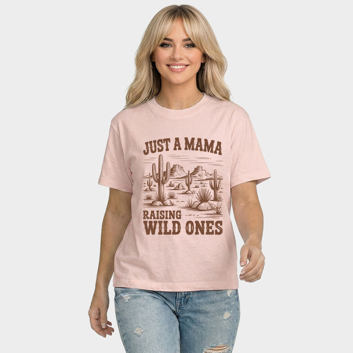 Just A Mama Raising Wild Ones - Women's Relaxed Boxy Tee
