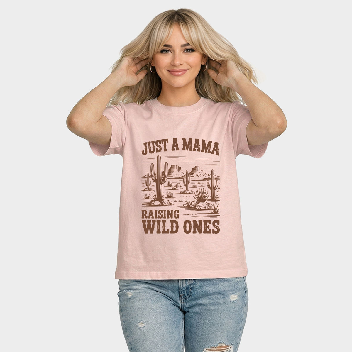 Just A Mama Raising Wild Ones - Women's Relaxed Boxy Tee