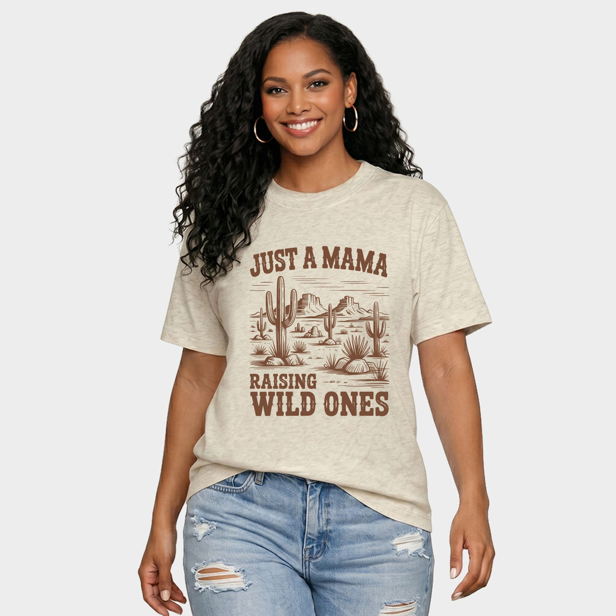 Just A Mama Raising Wild Ones - Women's Relaxed Boxy Tee