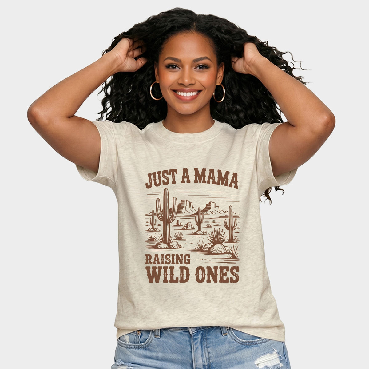 Just A Mama Raising Wild Ones - Women's Relaxed Boxy Tee