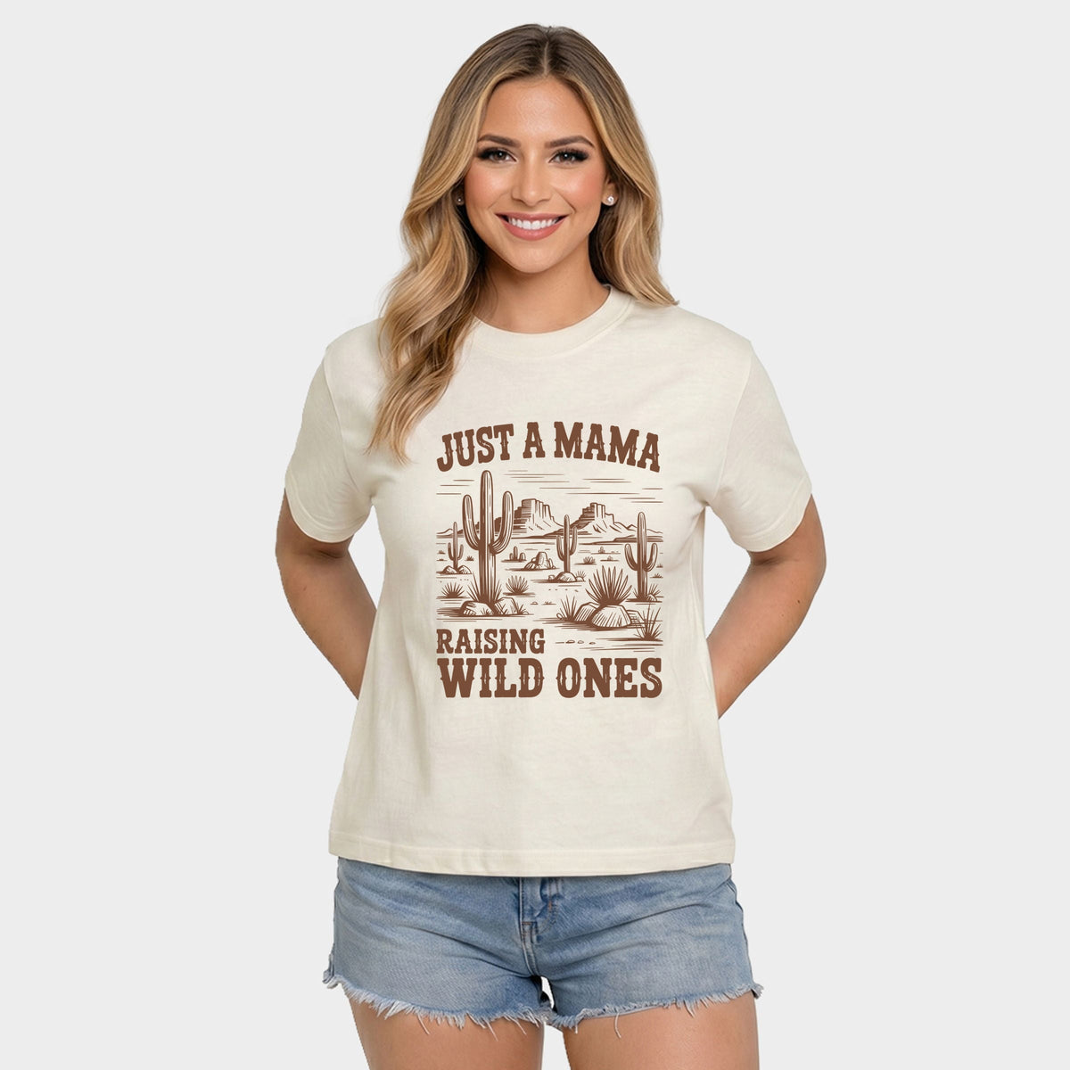 Just A Mama Raising Wild Ones - Women's Relaxed Boxy Tee