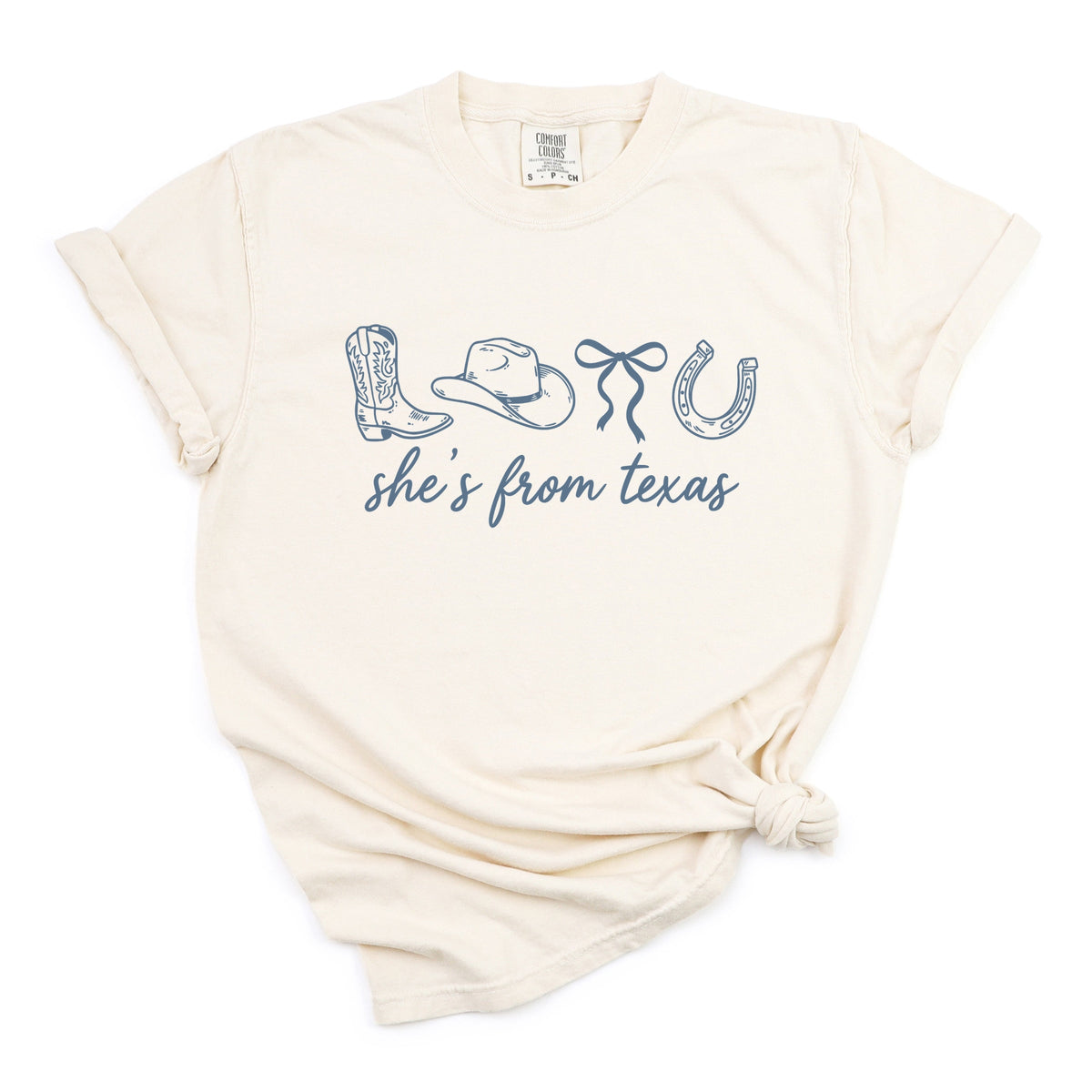 She's From Texas Icons - Women's Garment Dyed Graphic T-Shirt