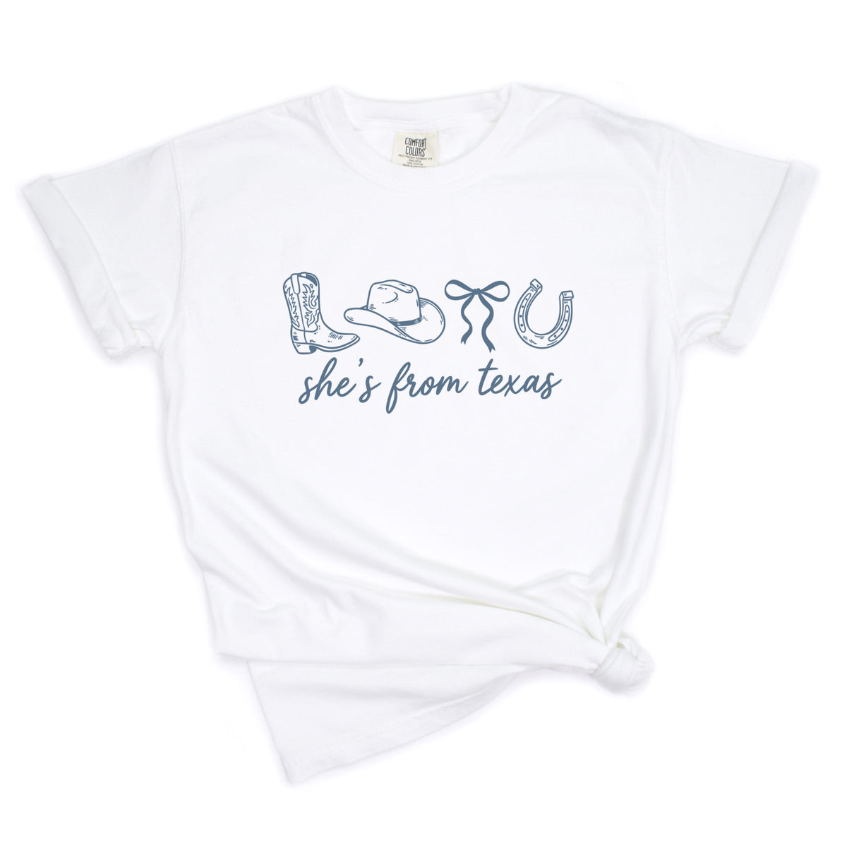 She's From Texas Icons - Women's Garment Dyed Graphic T-Shirt