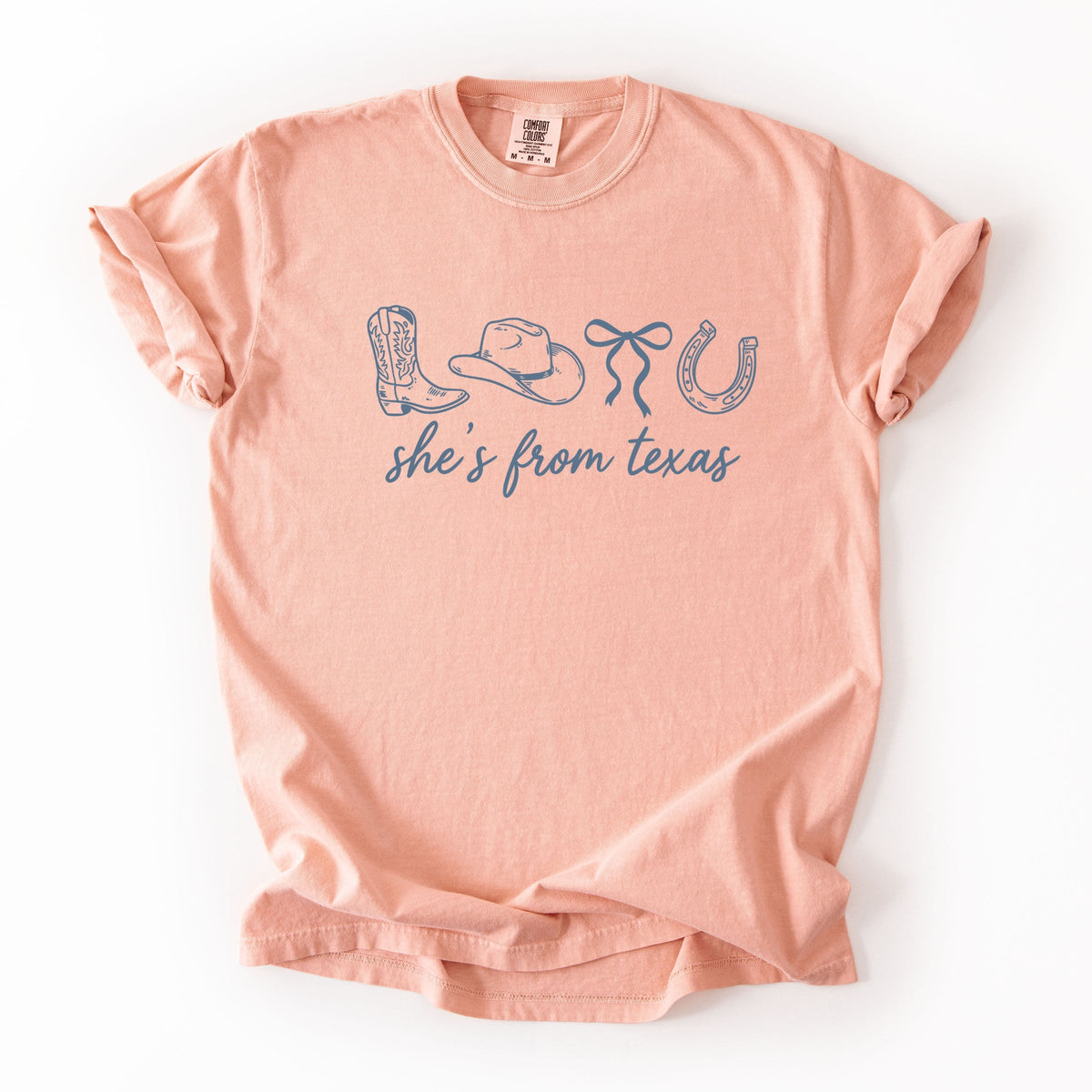 She's From Texas Icons - Women's Garment Dyed Graphic T-Shirt