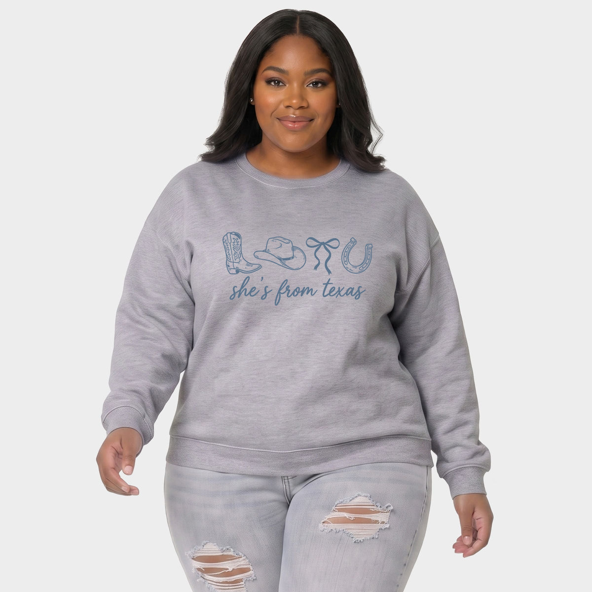 She's From Texas Icons - Women's Plus Sweatshirt