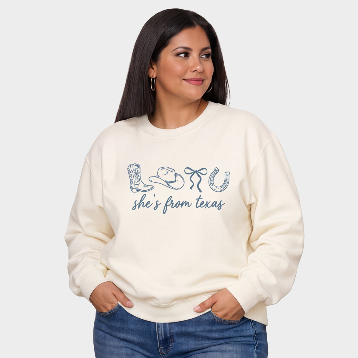 She's From Texas Icons - Women's Plus Sweatshirt