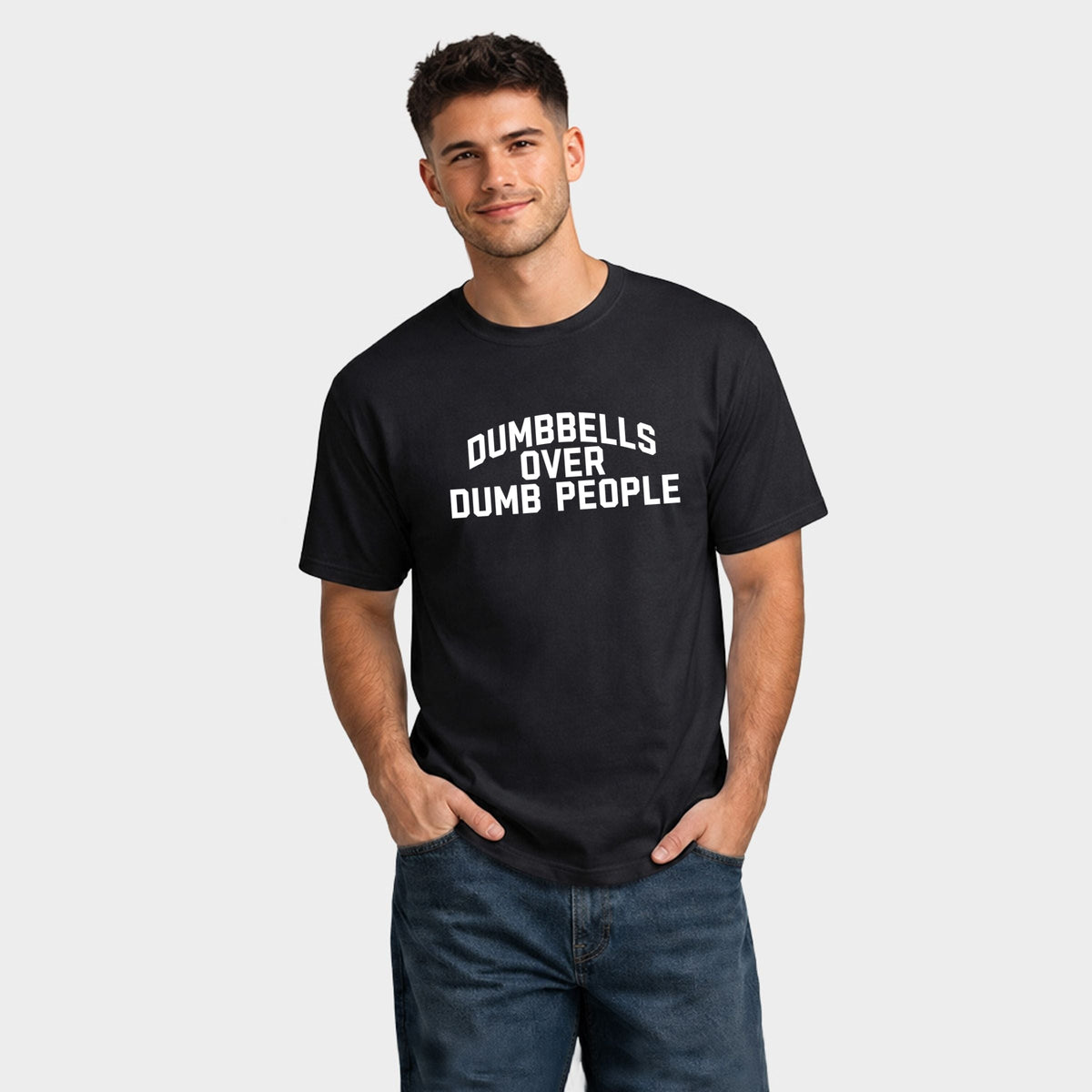 Dumbbells Over Dumb People - Men's Garment Dyed Graphic T-Shirt