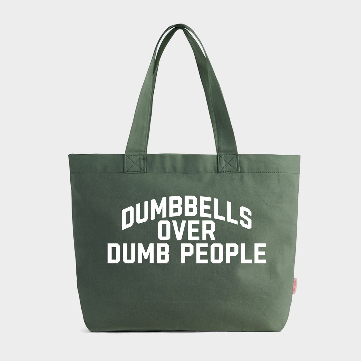 Dumbbells Over Dumb People - Zippered Canvas Tote