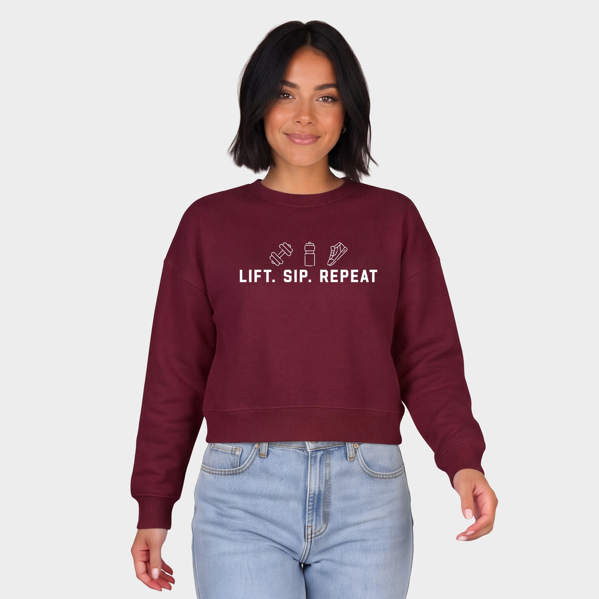 Lift. Sip. Repeat. - Women's Cropped Sweatshirt