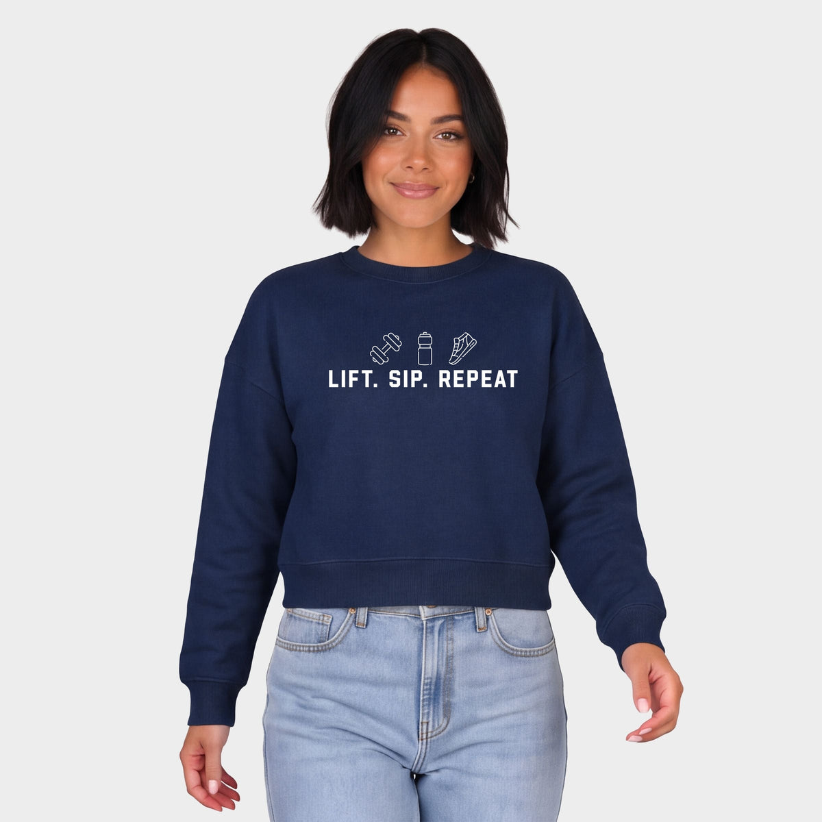 Lift. Sip. Repeat. - Women's Cropped Sweatshirt
