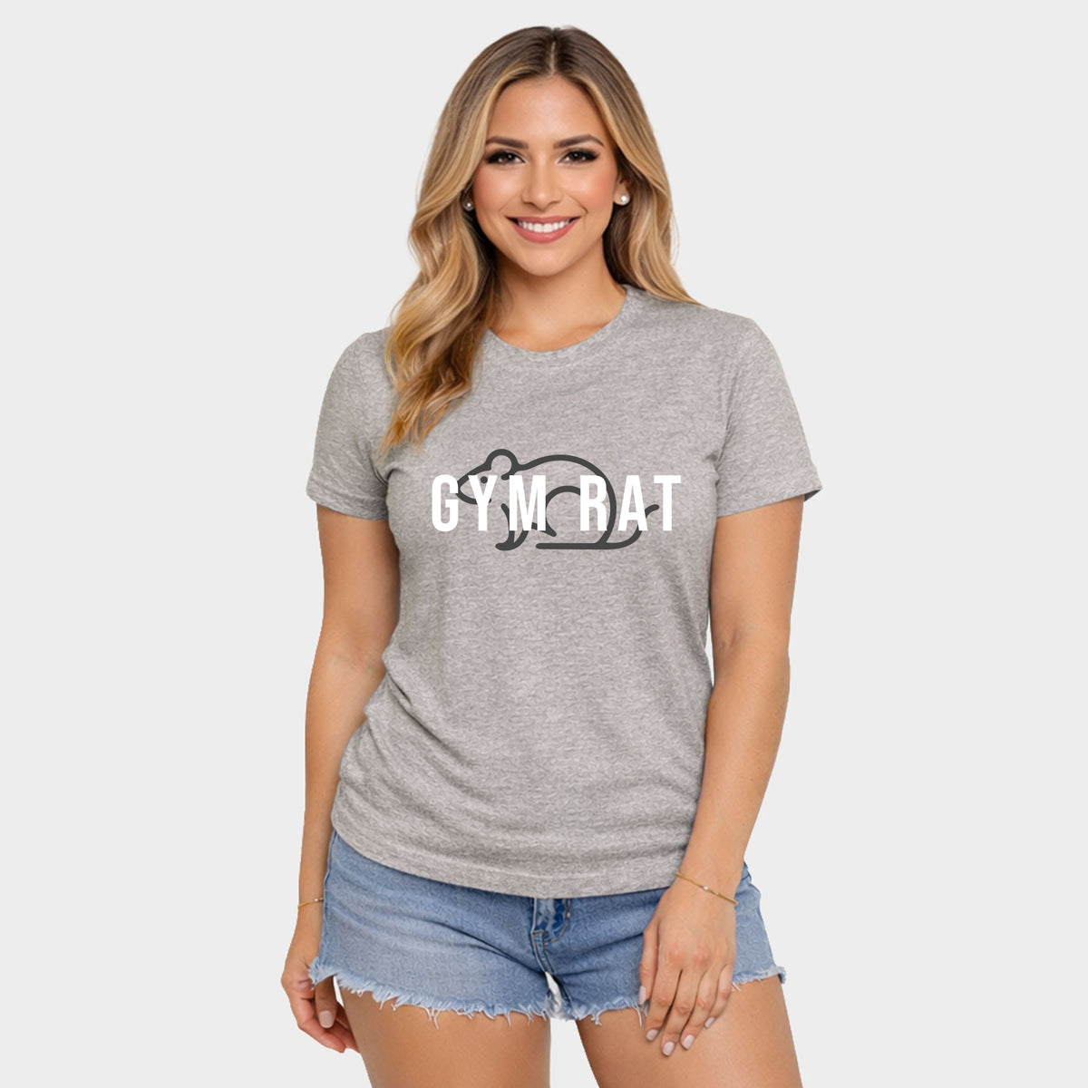 Gym Rat Outline - Women's Short Sleeve Graphic T-Shirt