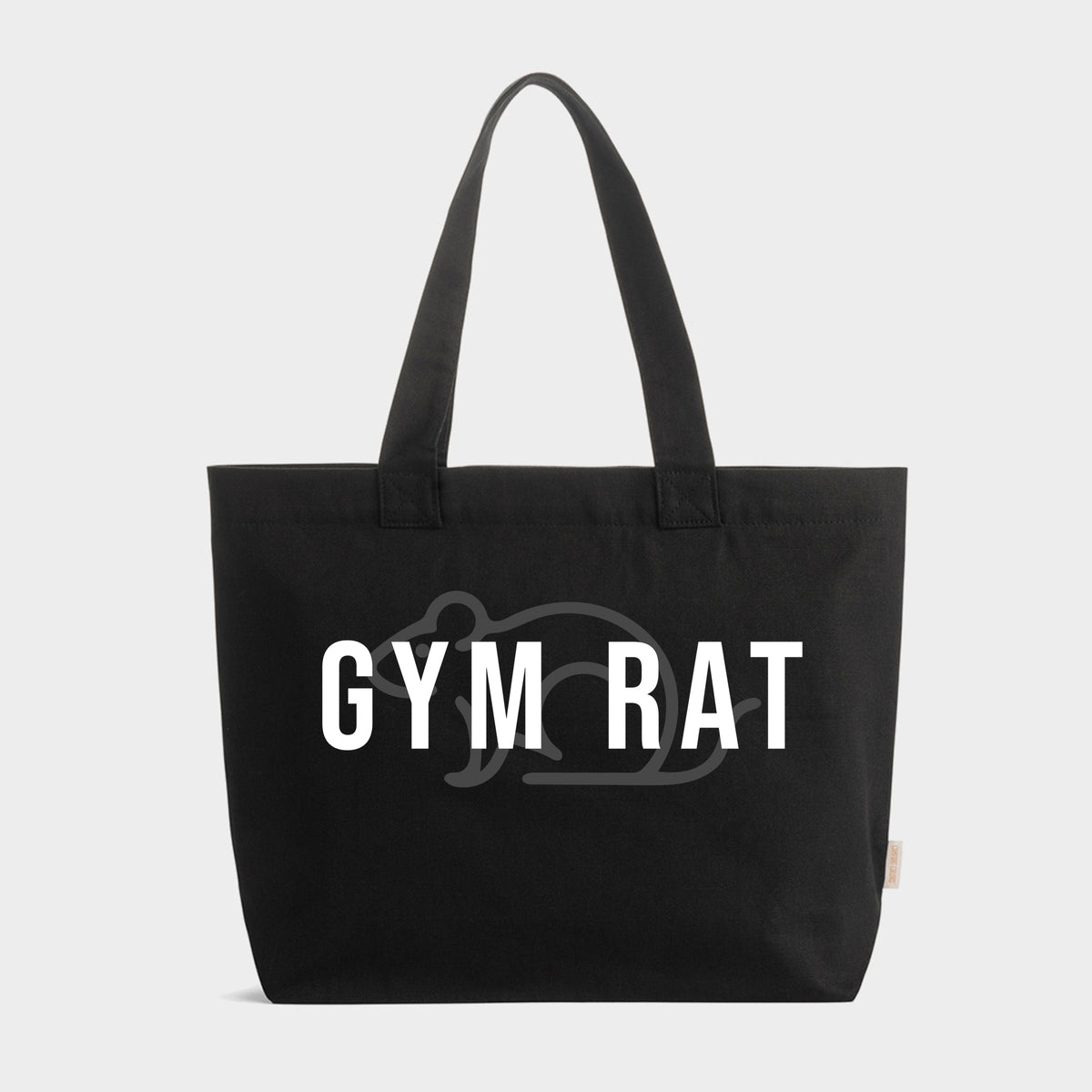 Gym Rat Outline - Zippered Canvas Tote