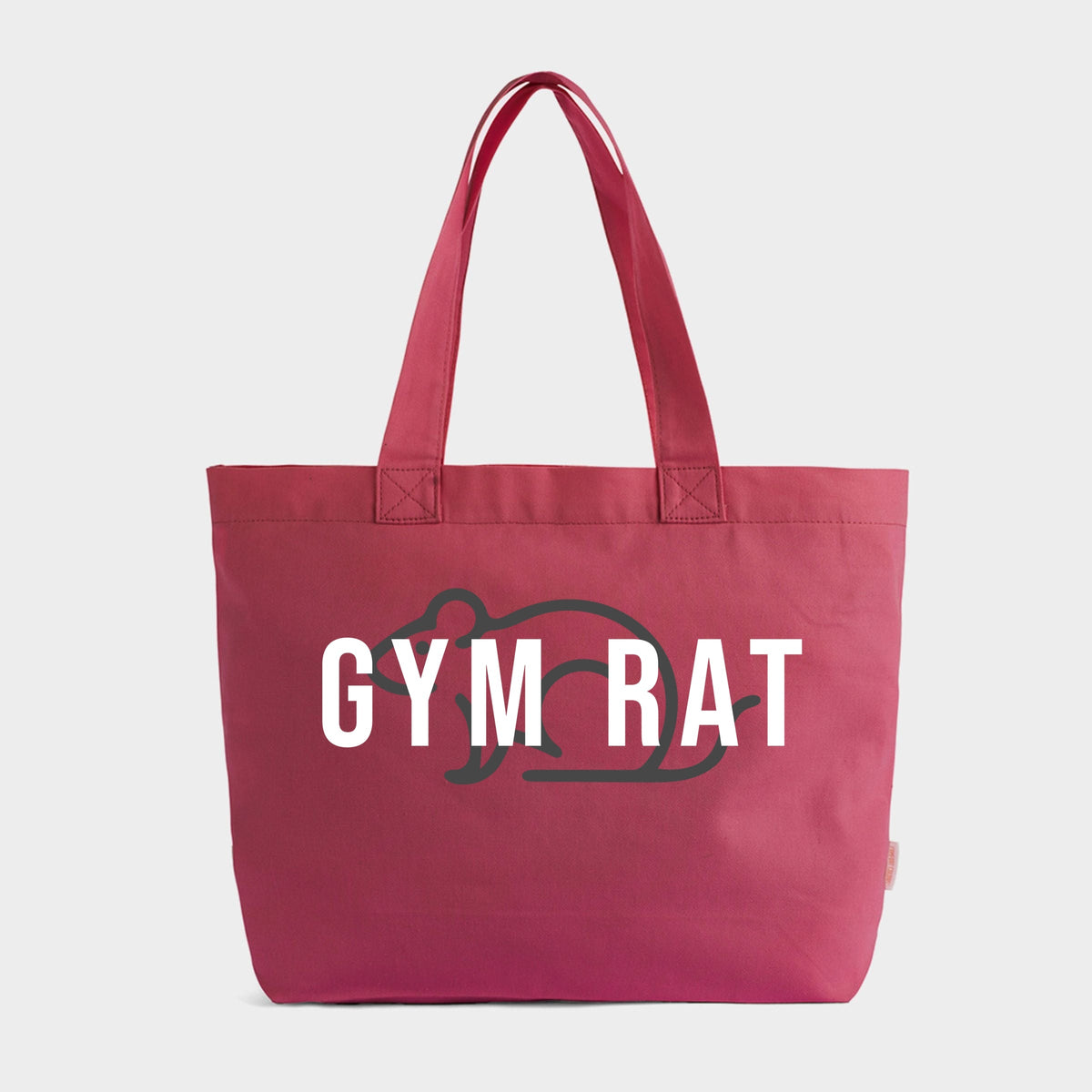 Gym Rat Outline - Zippered Canvas Tote