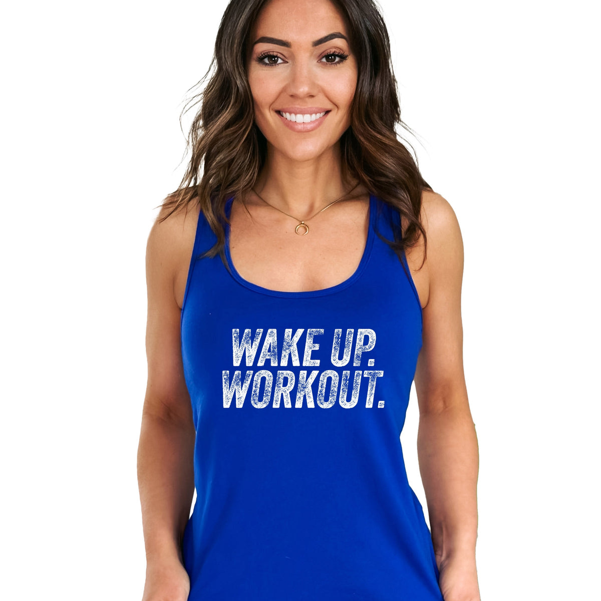 Wake Up. Workout. - Women's Graphic Racerback Tank Top