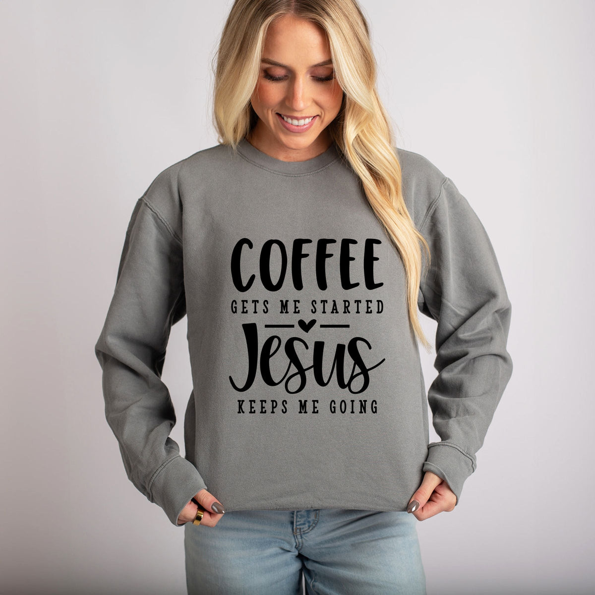 Coffee Gets Me Started - Women's Lightweight Garment Dyed Sweatshirt