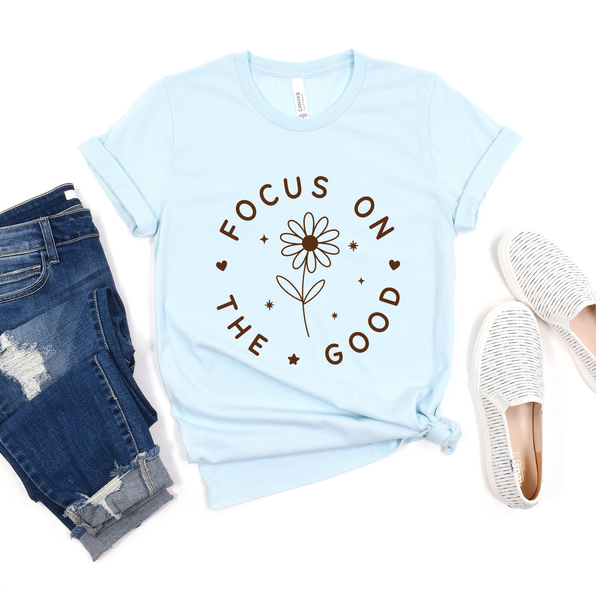 Focus On The Good Daisy - Women's Short Sleeve Graphic T-Shirt
