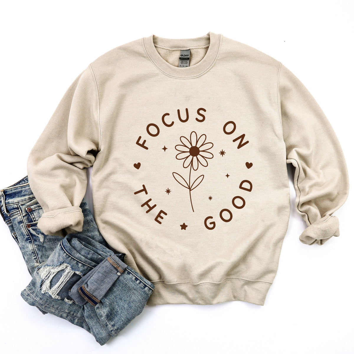 Focus On The Good Daisy - Women's Graphic Sweatshirt