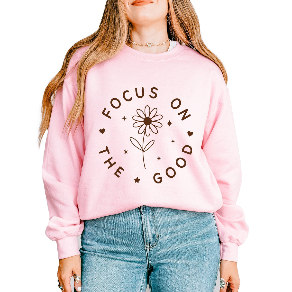 Focus On The Good Daisy - Women's Graphic Sweatshirt